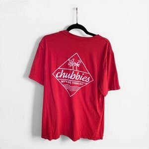 chubbies Red Short-Sleeve Graphic Tee with White Back Logo